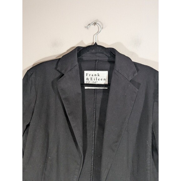 Frank & Eileen Womens Black Dublin Style Stretch Blazer Sz M Preppy Minimalist - Picture 4 of 6